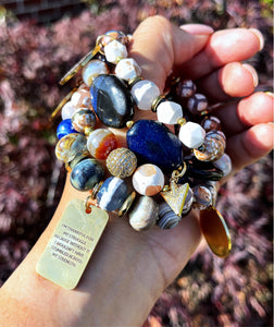 Her Time to Shine - 4 Stack Tibetan, Agate, Turquoise Bracelets
